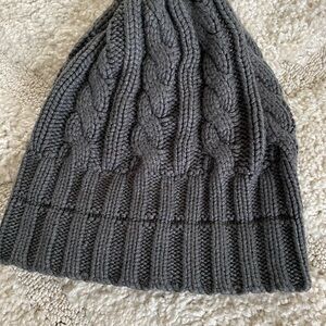 Gray Cable Knit Beanie